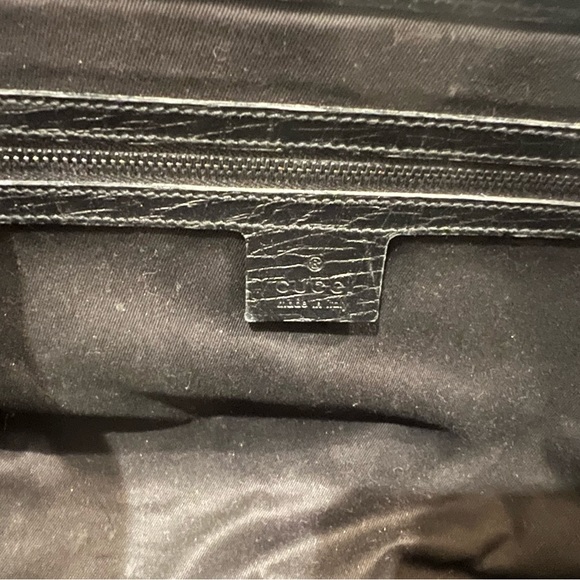 Gucci logo printed baguette shaped bag with bamboo detailing - Picture 7 of 7